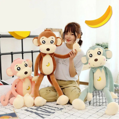 Thú nhồi bông khỉ tay dài bụng thêu quả chuối - Size 90cm