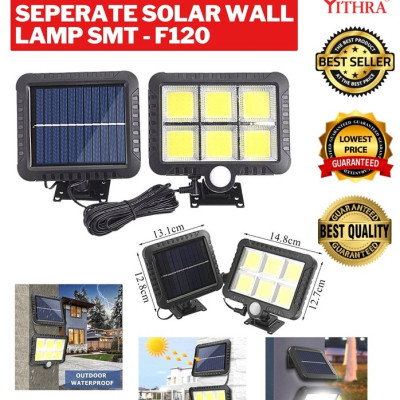 Bộ Đèn Năng Lượng Mặt Trời Siêu Sáng COB 6 Led F120 16x14cm Kèm Giá Đỡ Và Remote Điều Khiển