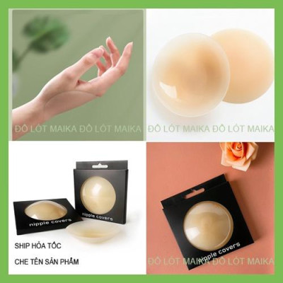Miếng dán ngực silicon nhiệt tự thân không keo dán siêu mỏng tàng hình siêu dính