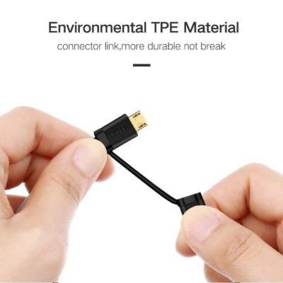 Ugreen UG30174US142TK 1M màu đen Dây USB 2.0 sang Type-C và micro - HÀNG CHÍNH HÃNG