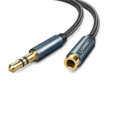 Ugreen 50439 3M 3.5mm Đầu mạ vàng có hỗ trợ MIC Màu Đen cáp nối dài AV118 20050439 - Hàng chính hãng