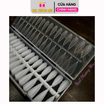 Móng Úp Nhám Form Hạt Gạo Cao Cấp Hộp 240 Móng Vỉ Size S,M,L, Form Nhọn, Bầu, Hạt Gạo Tạo Kiểu Móng, Tập Làm Nail Nữ, Tiện Dụng Nail Phương Miu