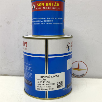 Sơn epoxy Hải Âu màu xám EP761 1L/Bộ