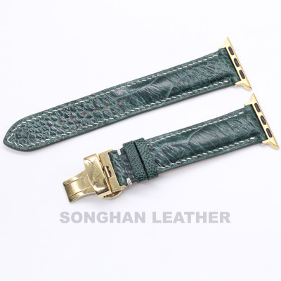Dây Đeo Thay Thế Dành Cho Apple Watch Da Đà Điểu Vân To Khóa Gập Hoàn Thiện Thủ Công, Dây Da Apple Watch Series 2,3,4,5,6,7 Size 38mm,40mm,41mm,42mm,44mm,45mm Hàng Chính Hãng Songhan Leather