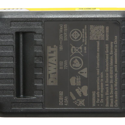PIN CHO MÁY KHOAN 18V-4AH DEWALT DCB182-B1 - HÀNG CHÍNH HÃNG