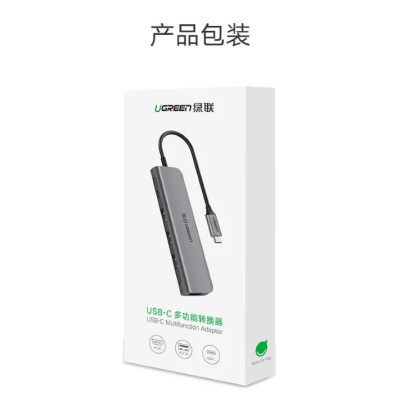 Ugreen UG50209CM136TK Bộ chuyển đổi TYPE C sang 3 USB 3.0 + HDMI + hỗ trợ nguồn TYPE C - HÀNG CHÍNH HÃNG