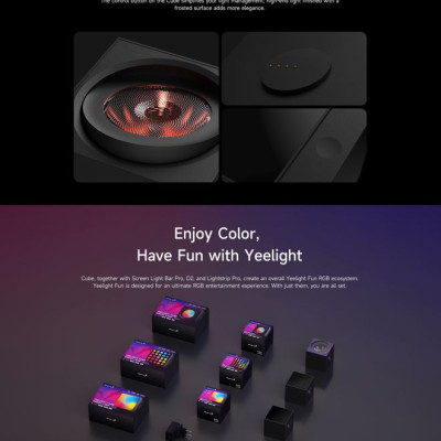 Đèn Yeelight Cube trang trí đa năng thông minh, nhiều hiệu ứng ánh sáng, gamesync, musicsyne, hỗ trợ matter/homekit