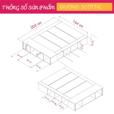 Giường đơn cho bé thiết kế đẹp SMLIFE Scottie