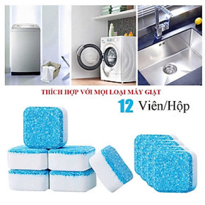 Viên tẩy sạch lồng máy giặt ,  hộp 12 viên  , khử mùi ,  khử nấm mốc giúp làm sạch quần áo , tăng tuổi thọ máy giặt phù hợp cho  tất cả máy giặt 