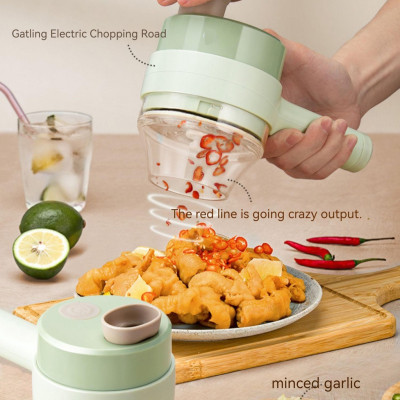 Máy xay mini cầm tay 3 trong 1 (máy xay nghiền tỏi ớt, rau củ, sinh tố;, máy nạo gọt hoa quả; máy cắt sợi, thái lát đồ ăn) dễ dàng vệ sinh - Chính hãng MINIIN (Giao màu ngẫu nhiên)