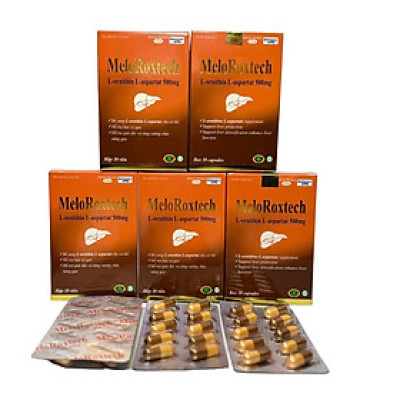 Combo 2 Hộp Meloroxtech L-ornithine L-aspartat giảm men gan, xơ gan, gan nhiễm mỡ - 30 viên