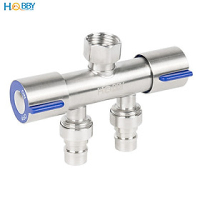 Van chia nước 2 đầu vặn cho dây cấp inox 304 Hobby home decor DNV2