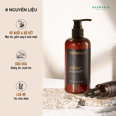 Dầu xả Vỏ bưởi & Bồ kết HERBARIO 300ml suôn mượt tóc, giảm rụng tóc