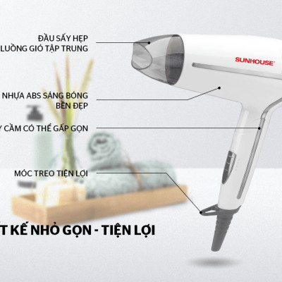 Máy Sấy Tóc SUNHOUSE SHD2308W - Hàng Chính Hãng