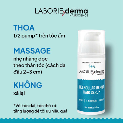 Serum dưỡng giúp phục hồi tóc LABORIE derma Molecular Repair Hair Serum 90ml