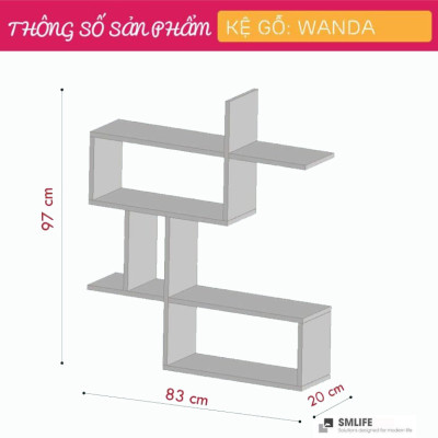 Kệ gỗ trưng bày kiểu dáng thanh lịch SMLIFE Wanda