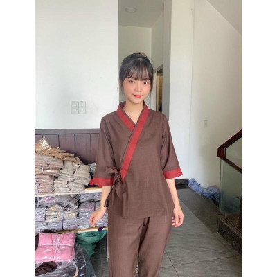 Đồ Lam Đi Chùa  - mẫu Linen có nơ