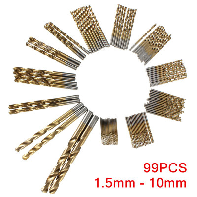 Bộ 99 mũi khoan thép phủ titan ABG cao cấp đường kính 1.5 – 10mm dùng được tất cả mẫu máy khoan cầm tay thông dụng