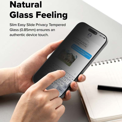 [Combo 2] Dán cường lực chống nhìn trộm cho iPhone 17 Pro Max / 17 Pro / 17 / Air RINGKE Easy Slide Privacy Tempered Glass - Hàng Chính Hãng