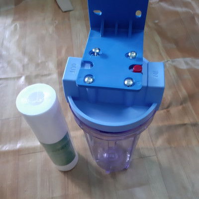 Cốc lọc thô 10inch ren đồng phi 27 - bao gồm lõi+tay vặn+pat treo như hình