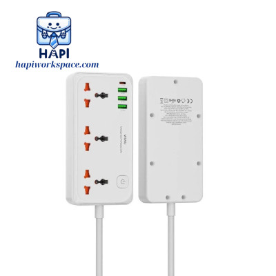 Ổ cắm điện đa năng hàng chính hãng WiWU Cube 30W 3A 1C và 3 ổ cắm GaN Wi-S005: Tương thích đa dạng chân cắm, có công tắc an toàn