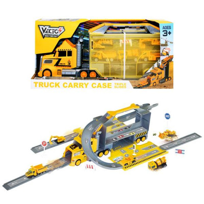 Đồ Chơi Mô Hình Xe Tải Nhiều Ngăn Công Trình Với Đường Trượt Nối Dài - Vecto VT110