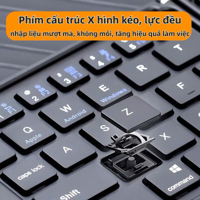 Bàn phím Bluetooth rời gấp gọn dành cho Windows, Mac, iOS và Android kết nối điện thoại, laptop, máy tính bảng - Hàng chính hãng