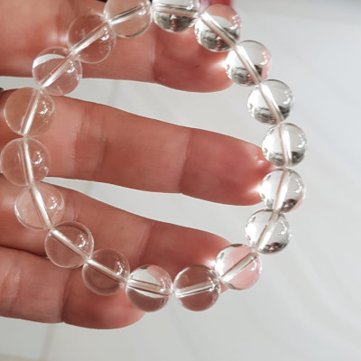 Vòng tay phong thủy may mắn đá thạch anh trắng tự nhiên rẻ đẹp Size vòng 10mm hay 10li chuẩn hợp Nữ mệnh kim mệnh Thủy Đá thạch anh trắng tự nhiên đeo tốt sức khỏe, tim mạch, may mắn thuận lợi công việc cuộc sống ạ