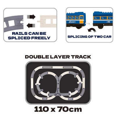 Đổ Chơi Lắp Ráp Đường Ray Và Tàu Cảnh Sát Chạy Pin - Police Train Battery Operated Train - Vecto VT262810