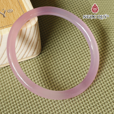 Vòng tay chalcedony bản tròn (bản 6 - 7mm) - Ngọc Quý Gemstones