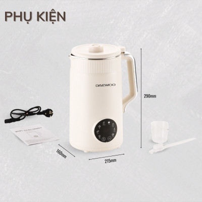 Máy Làm Sữa Hạt Daewoo 1.2L, tặng Cẩm Nang 50 Công Thức - Máy Xay Nấu Đa Năng BH 2 năm, Hàng Chính Hãng