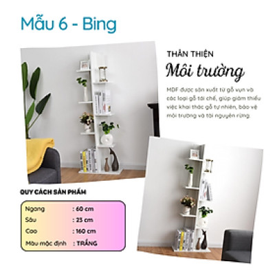 Kệ sách xương cá gỗ phong cách hiện đại thương hiệu SMLIFE (nhiều mẫu, có thể đổi size và màu sắc)