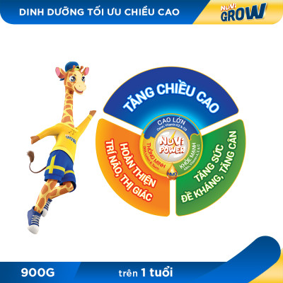 Sữa Bột Nuvi Grow Trên 1 Tuổi Lon 900g - Phát Triển Chiều Cao