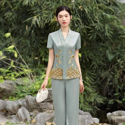 ĐỒ NAM ĐI CHÙA THIẾT KẾ CAO CẤP SJ27 THÊU CHỈ CAO CẤP