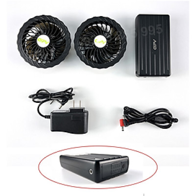 Bộ Phụ Kiện Áo Quạt Điều Hòa Nhật Bản DOKY PIN 30.000 MAH, Quạt Không Chổi Than 12V, Thời Gian Chạy 17-19h Ở Mức Cao Nhất - Bảo Hành 12 Tháng