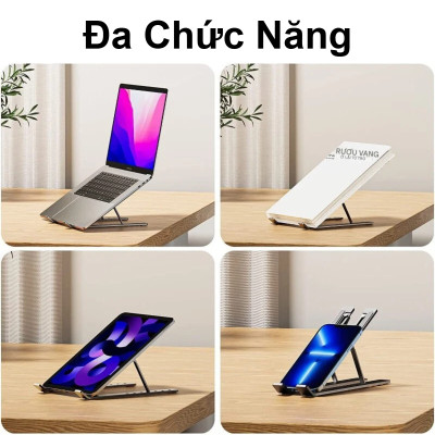 Giá đỡ laptop tản nhiệt gấp gọn Choetech H045 cho máy từ 11 đến 15 inch (Hàng chính hãng)