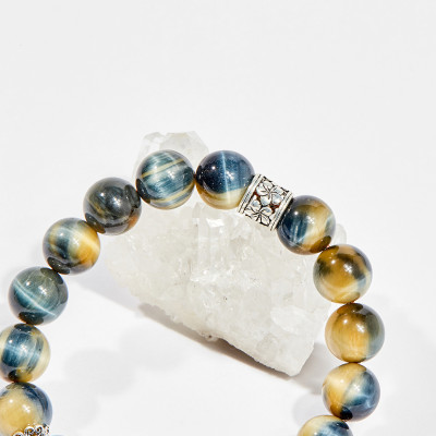 Vòng tay phong thủy đá mắt ưng charm dreamcatcher 10mm mệnh thủy , mộc - Ngọc Quý Gemstones