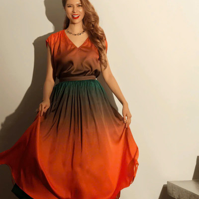 Áo Rộng Oversized Ombre Hoàng Hôn thời trang thiết kế Hity TOP185 