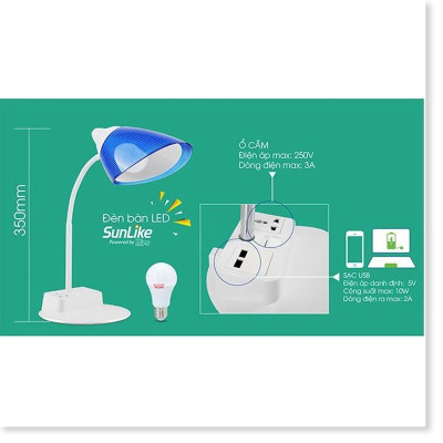 Đèn bàn LED chống cận 8W Rạng Đông RD-RL-40 (OC-USB)