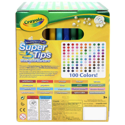 Hộp 120 Bút Lông Màu Super Tips - Dễ Tẩy Rửa - Crayola 585120