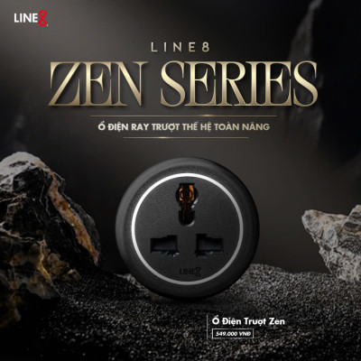 Ổ Cắm Điện Line8 Zen MLT - Body Màu Đen - Chuẩn Quốc Tế - Chính hãng