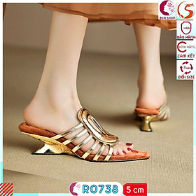 [ĐỘC - ĐẸP - ÊM]  Dép Nữ Đi Tiệc Đi Làm Đi Chơi Đều Sang RO738 ROSATA Đế Xuồng Phối Quai Mảnh