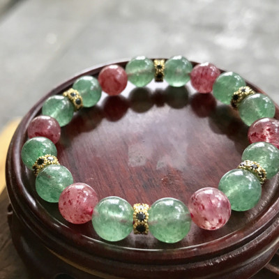 Vòng Tay Đá Thạch Anh Ưu Dâu Mix Ngọc Quý Gemstones TA032