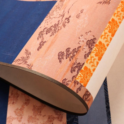 Biểu bồi trục in viền 34x93cm dùng viết thư pháp phong cách thư đạo Nhật