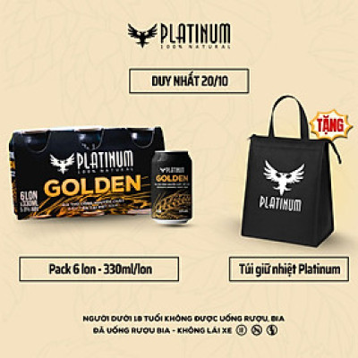 [Duy nhất 20.10] Kèm túi giữ nhiệt cho sản phẩm Platinum Golden lon 330ml 5%