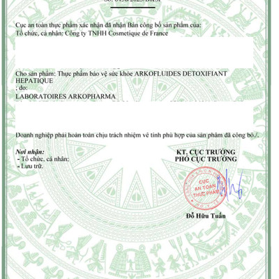 Thực Phẩm Bảo Vệ Sức Khỏe ARKOPHARMA DETOXIFIANT HEPATIQUE (Hộp 20 ống)