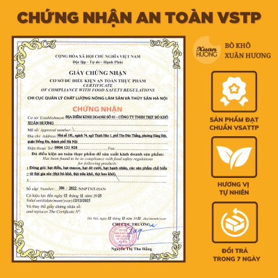 Bò Khô Sợi XUÂN HƯƠNG vị cay đặc biệt thơm ngon 500g