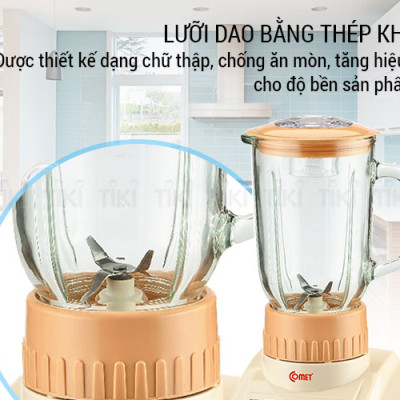 Máy Xay Sinh Tố Cối Thủy Tinh 1.25L Comet CM9956 - Hàng Chính Hãng