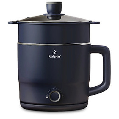 Ca lẩu điện mini Inox 304 đa năng Kalpen dung tích 1.8L kèm xửng hấp - Hàng chính hãng