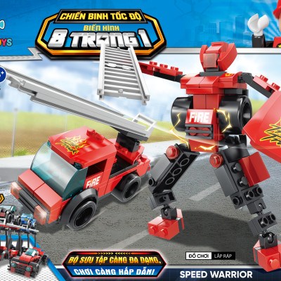 Bộ 8 Đồ Chơi Lắp Ráp Chiến Binh Tốc Độ Biến Hình 8 Trong 1 - Speed Warrior - Toys&Joys 8539 (886 Mảnh Ghép)